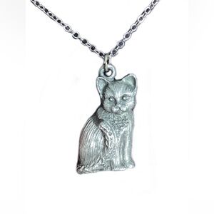 Spoontiques Pewter Cat Feline Pendant Charm Necklace